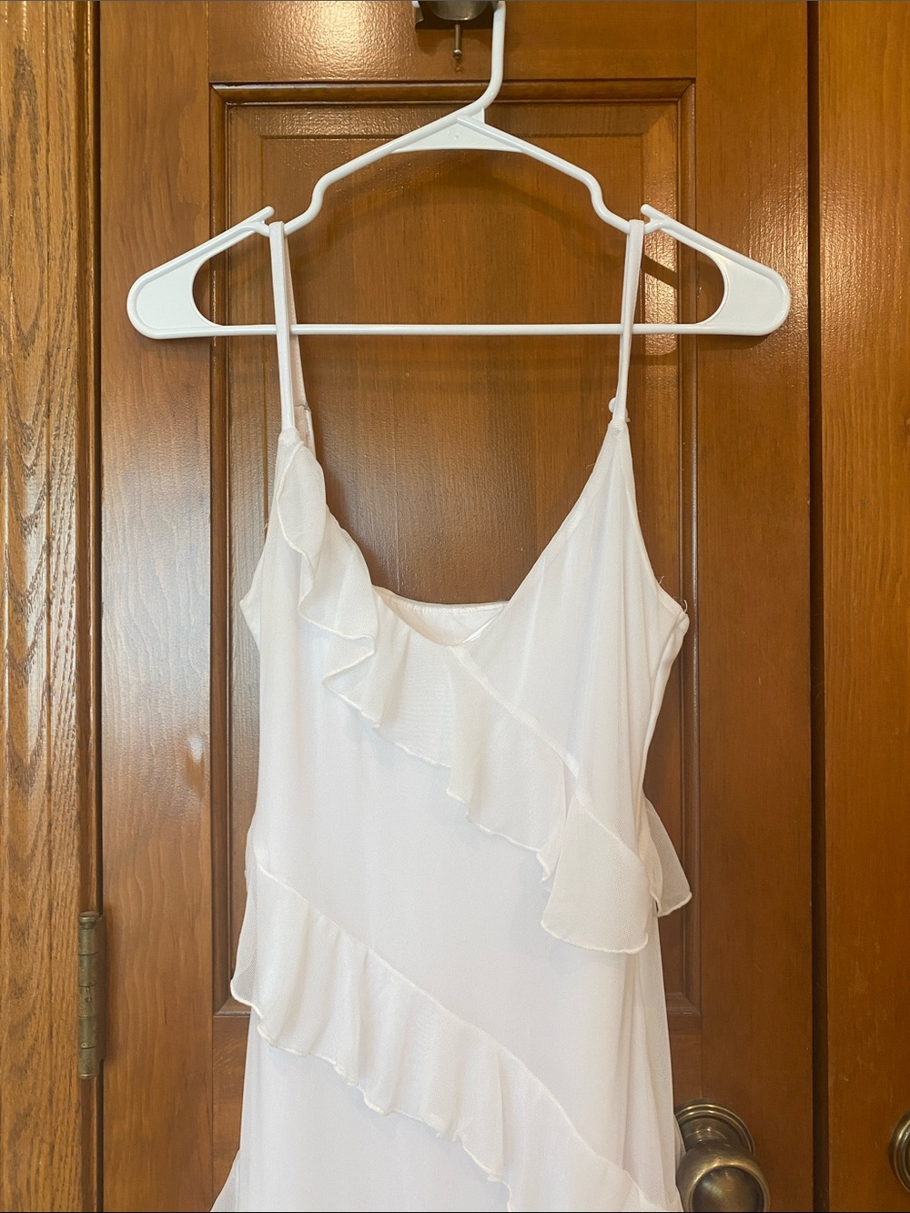 Amazon White Ruffle Maxi Dress - Picture 2 of 3